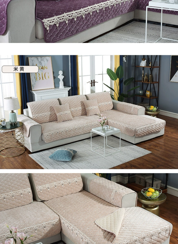 Sofa đệm đơn giản hiện đại sang trọng vải chống trượt bốn mùa phổ quát phòng khách gỗ rắn đệm sofa bìa khăn bao gồm tất cả - Ghế đệm / đệm Sofa thảm trải ghế sofa mùa hè