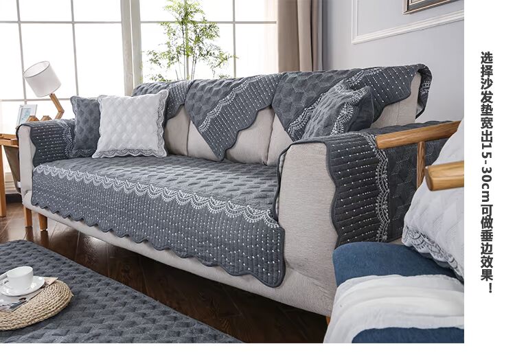 Sofa bông đệm bốn mùa phổ vải đơn giản hiện đại phòng khách gỗ rắn đệm bông sofa bìa lại khăn - Ghế đệm / đệm Sofa mẫu đệm ghế