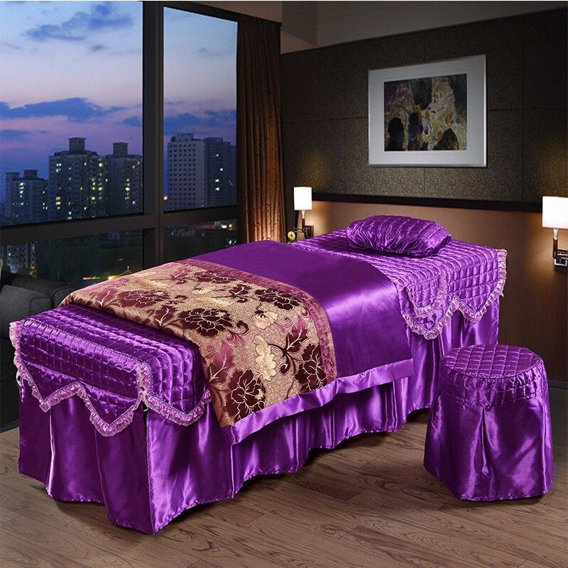 Beauty khăn trải giường cotton gia đình bốn vẻ đẹp cao cấp điều trị dầu gội salon bedspread hình thang khử trùng tùy vận chuyển - Trang bị tấm tìm mua ga phủ giường spa