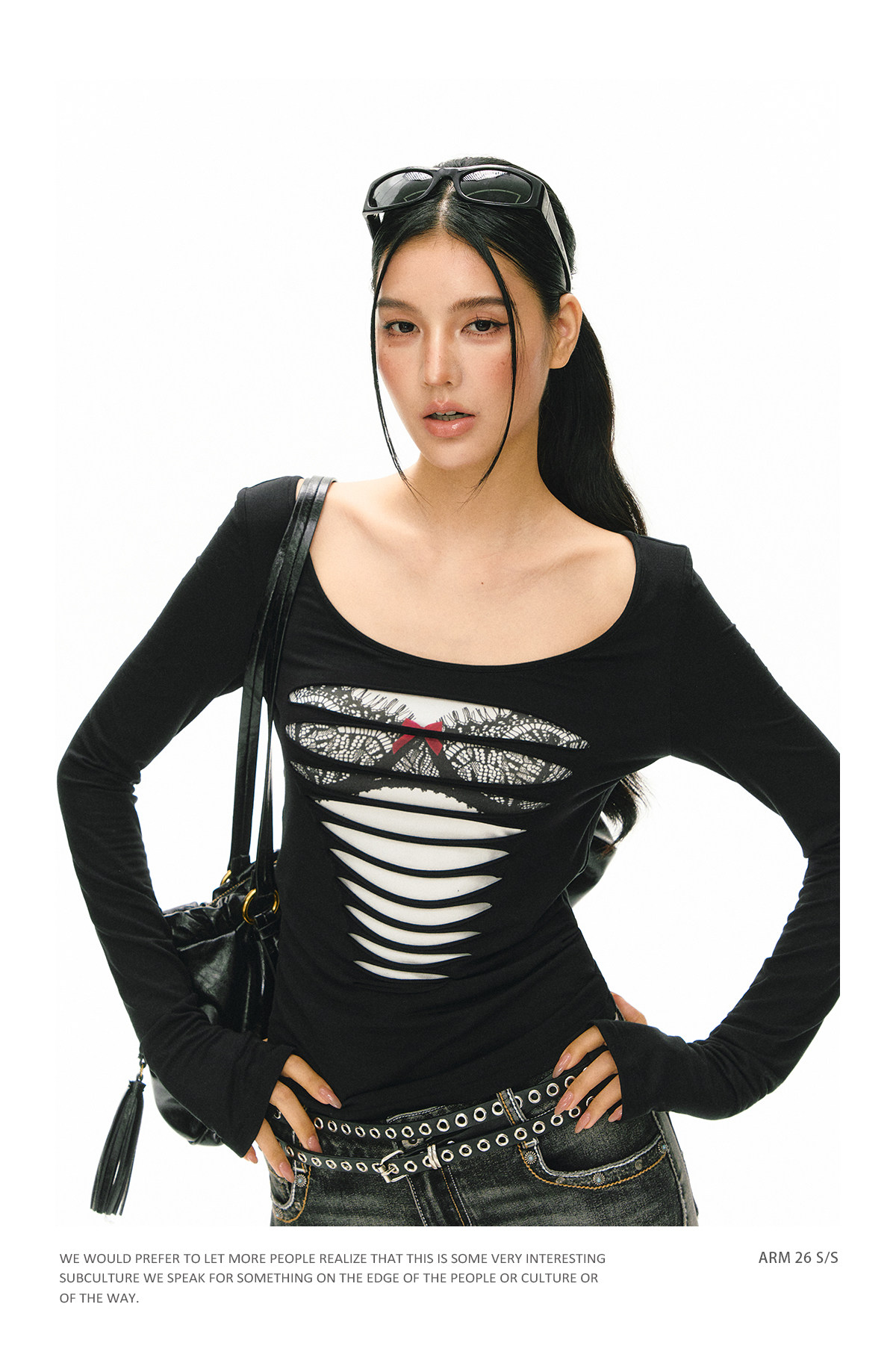 ARISEISM Retro Cropped Long-Sleeve Tee