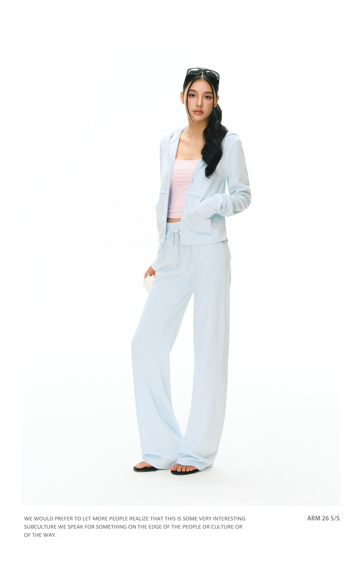 ARISEISM Zip-Up Cropped Sweatshirt Set