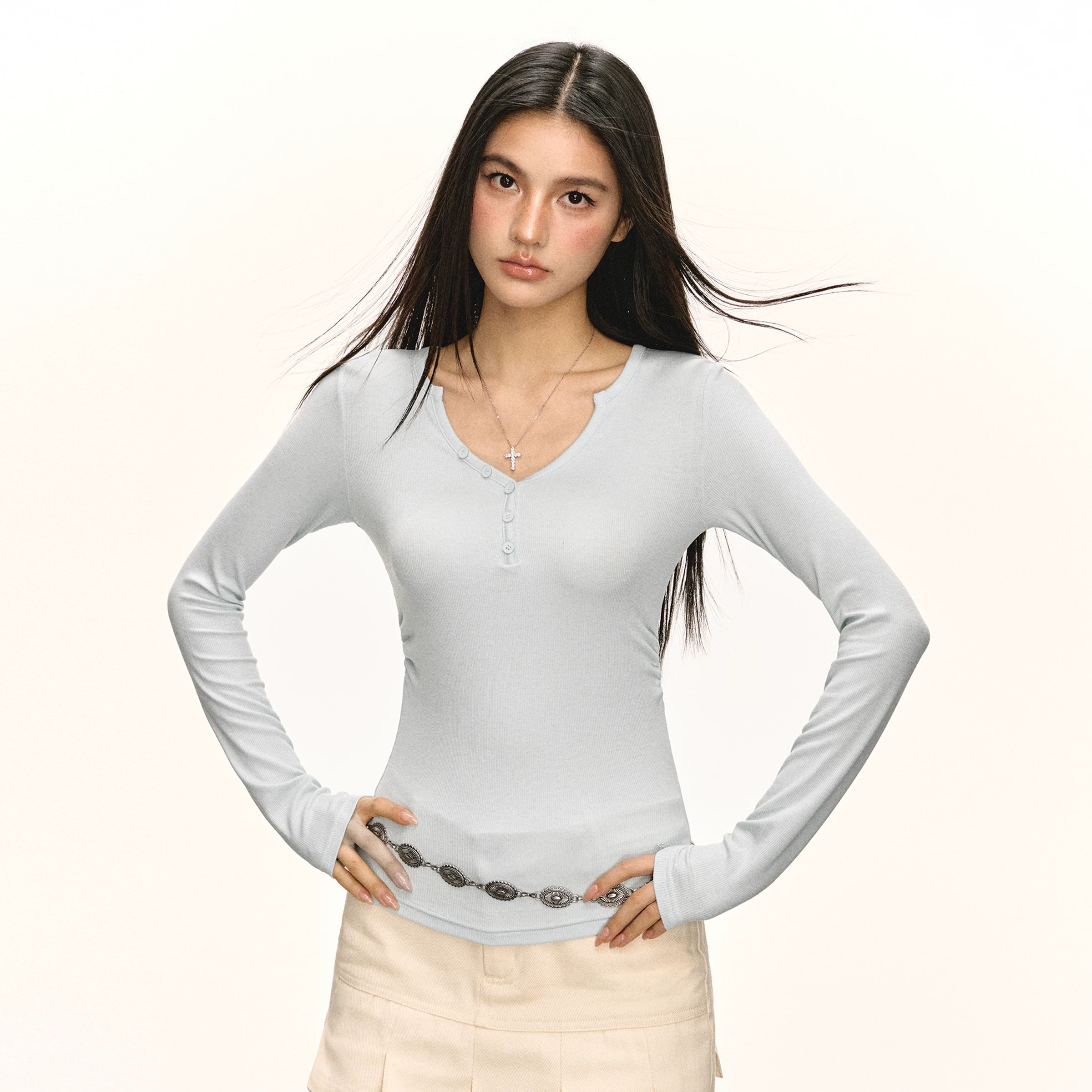 Ariseism Retro летняя/весенняя водолазка в стиле Америки, slim fit