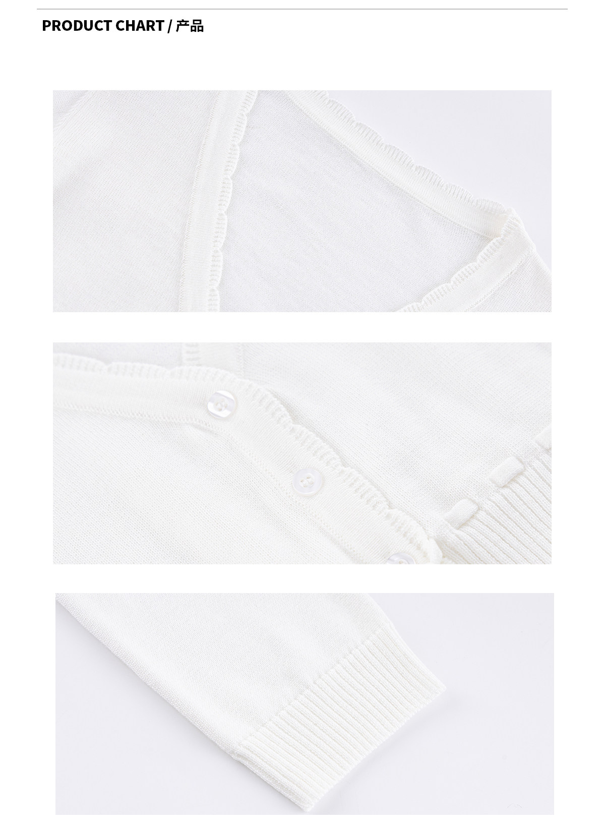 ARISEISM White V-Neck Long-Sleeve Cropped Cardigan