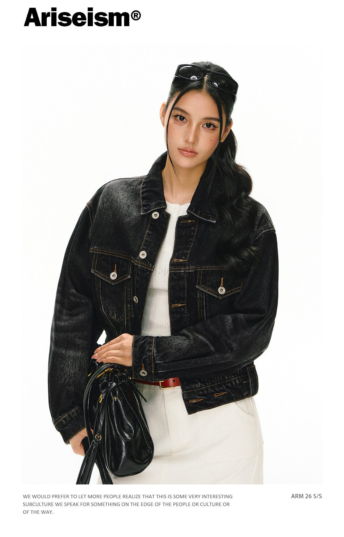 ARISEISM Retro Cropped Denim Jacket