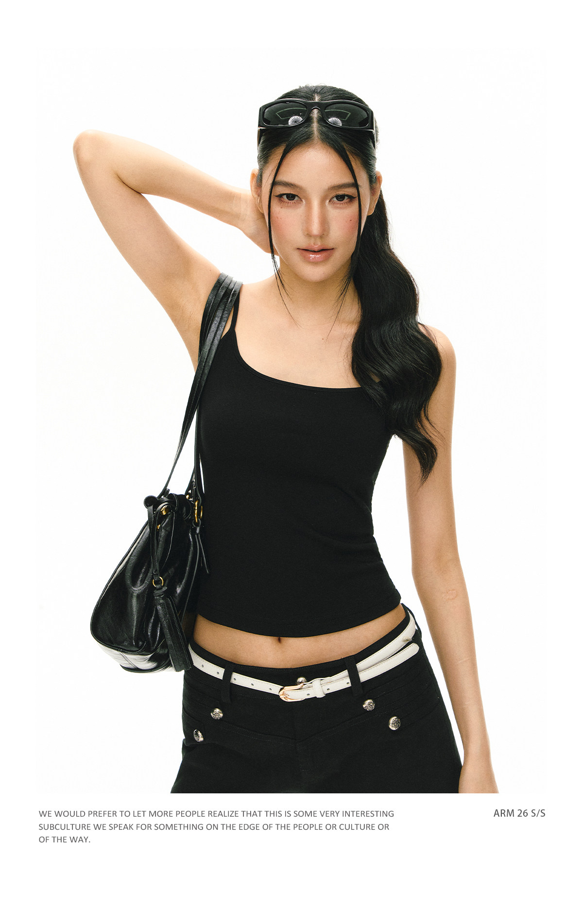 ARISEISM Black Cropped Cami Jacket Set