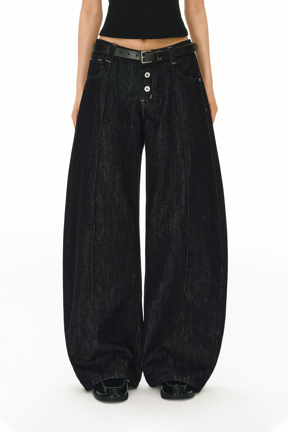 ARISEISM Retro Low-Rise Wide-Leg Jeans