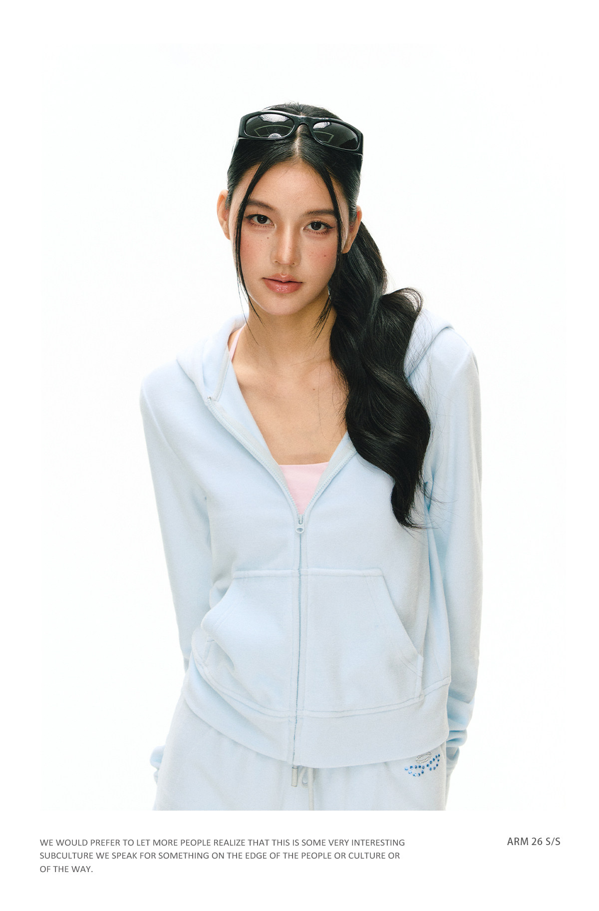 ARISEISM Zip-Up Cropped Sweatshirt Set