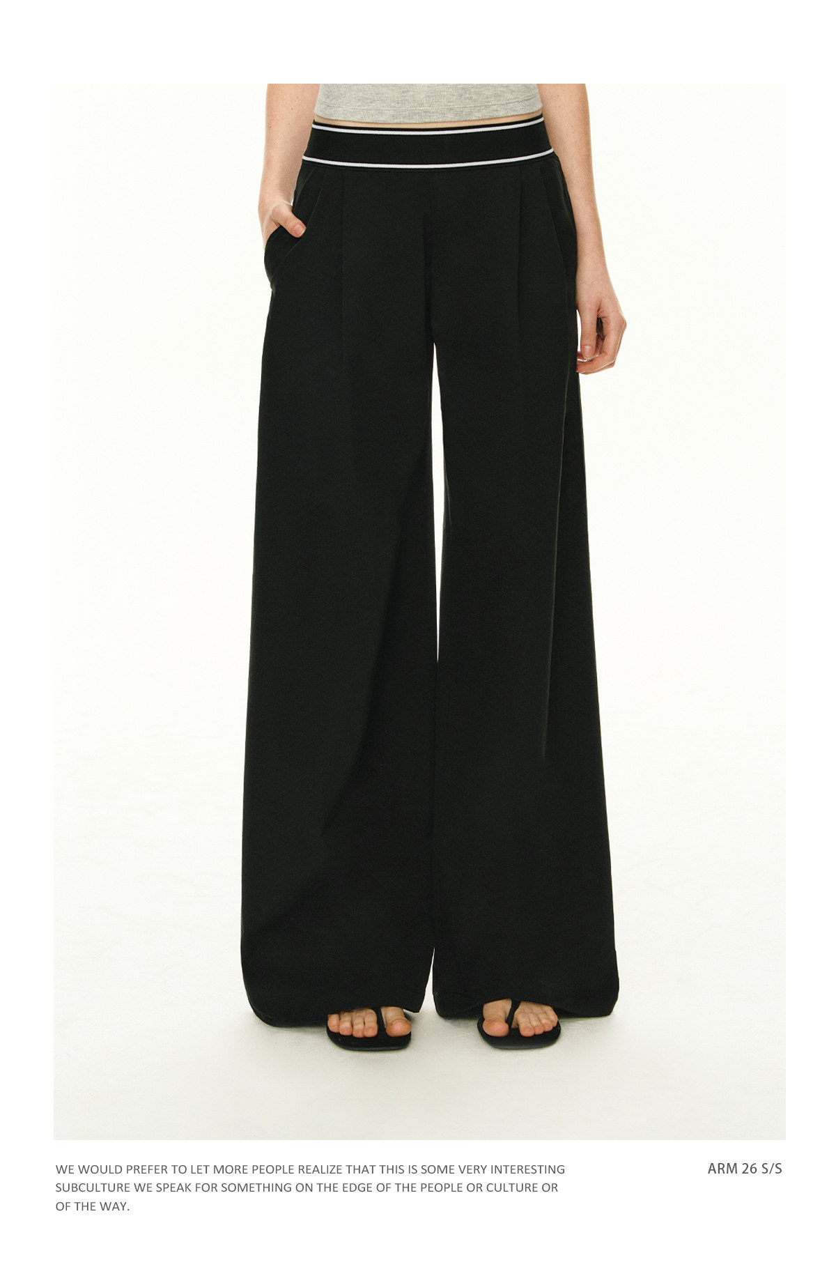 ARISEISM Low-Rise Loose Wide-Leg Trousers