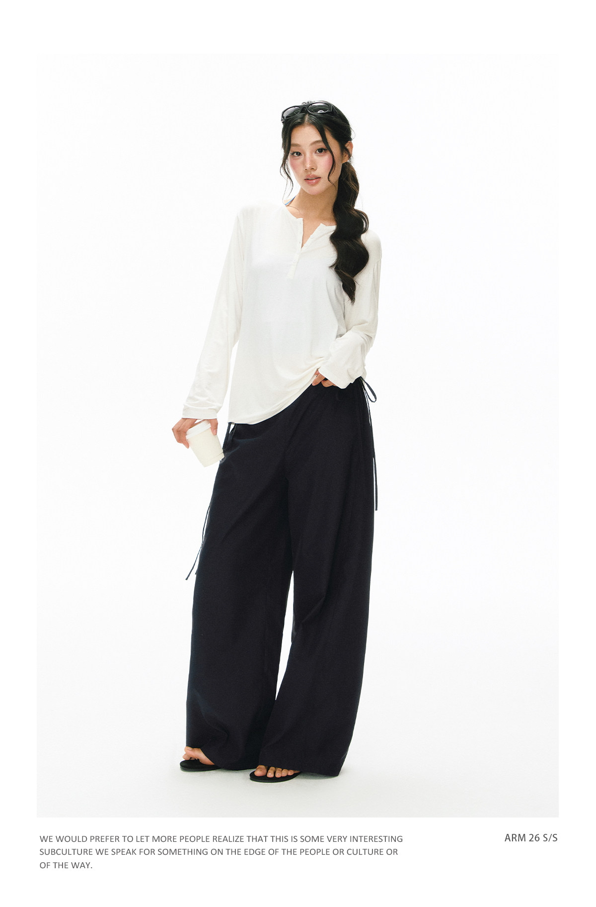 ARISEISM Low-Waist Wide-Leg Cargo Trousers