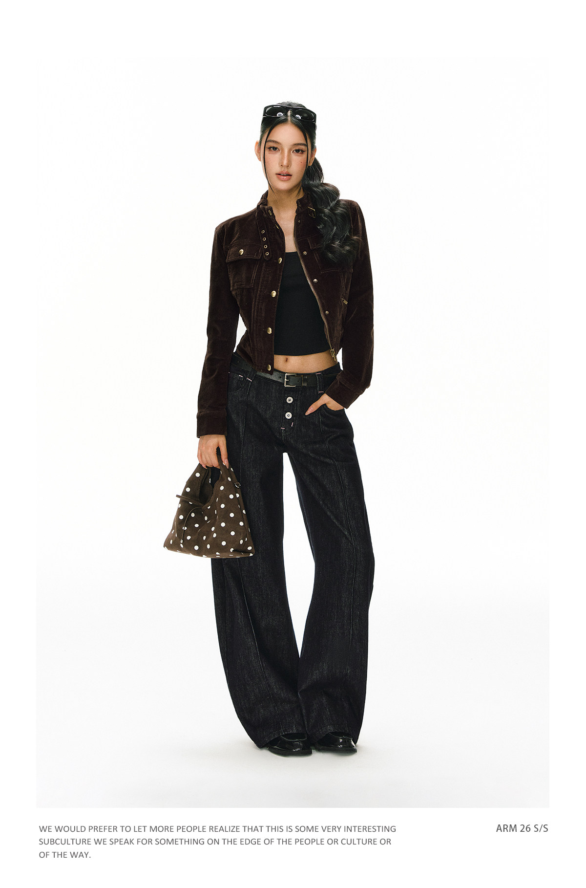 ARISEISM Retro Low-Rise Wide-Leg Jeans