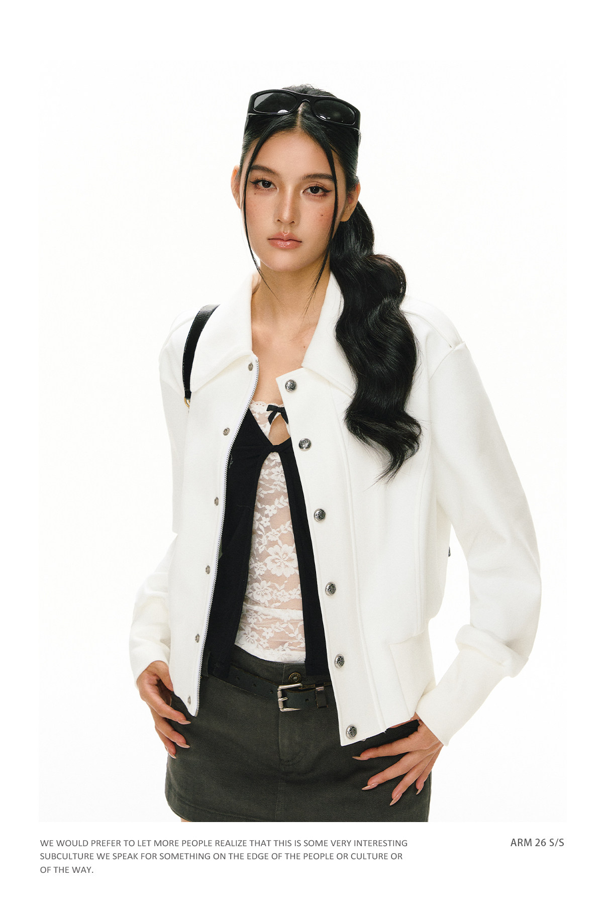 ARISEISM Collared Cropped Jacket