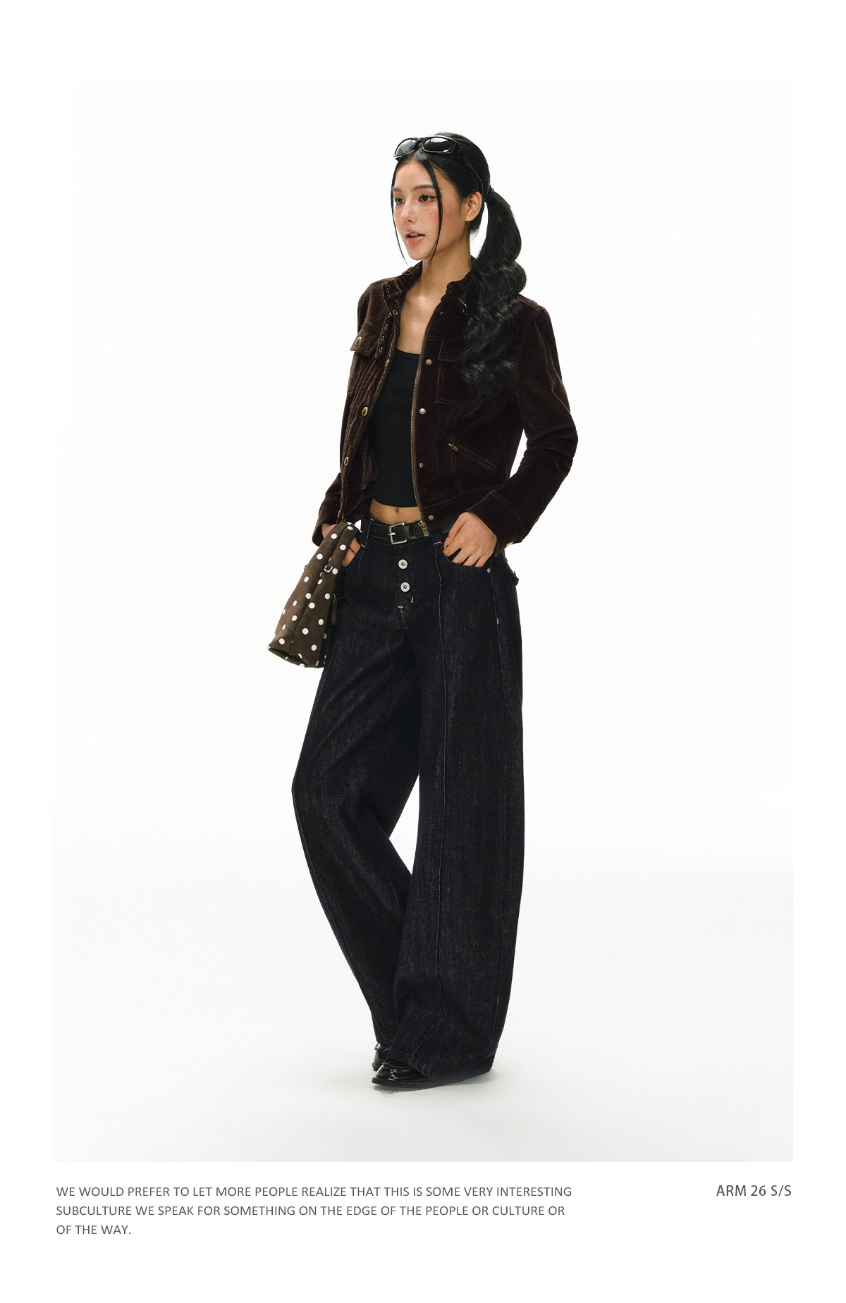ARISEISM Retro Low-Rise Wide-Leg Jeans