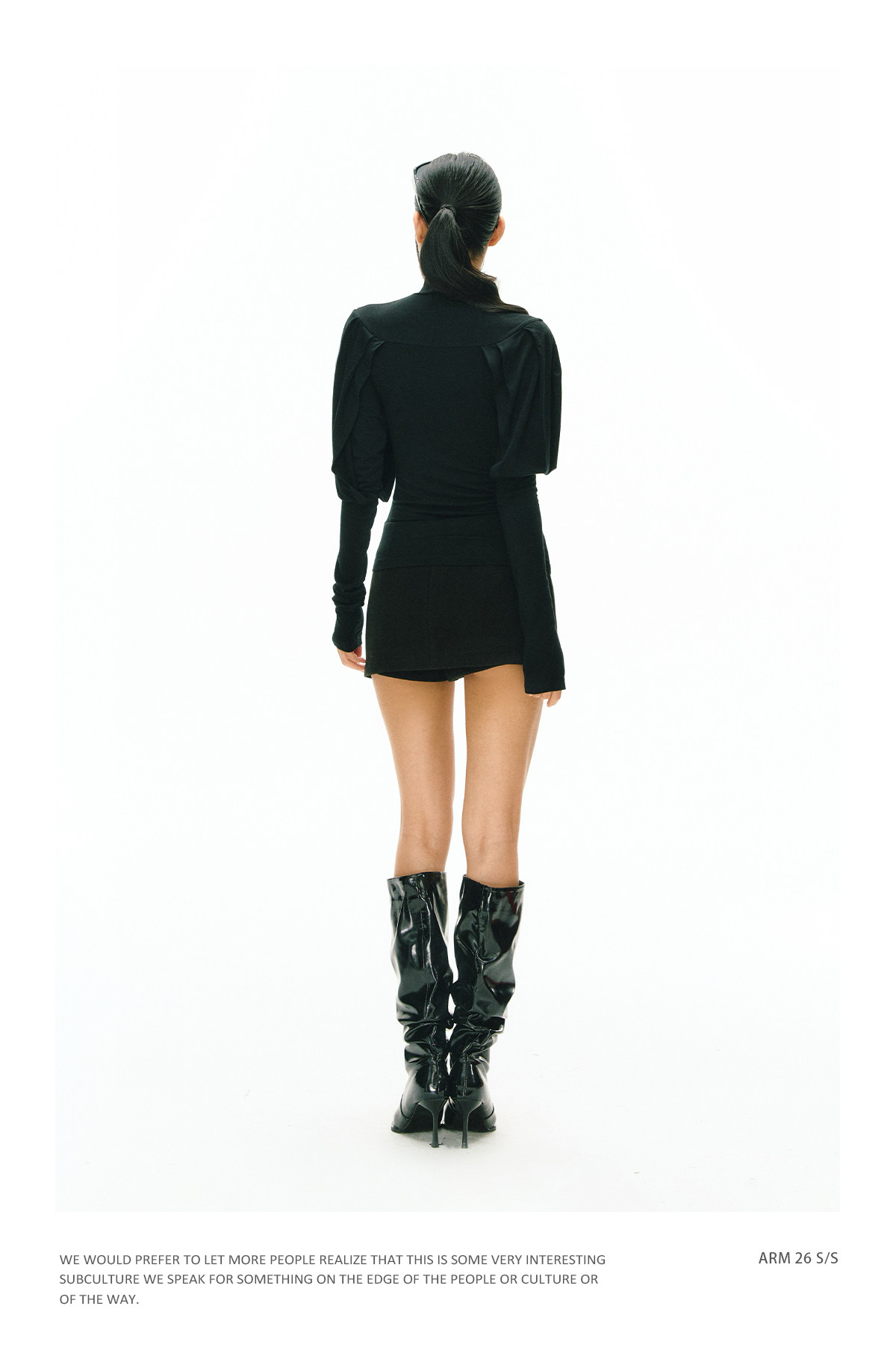 ARISEISM Black Cropped Long-Sleeve Tee
