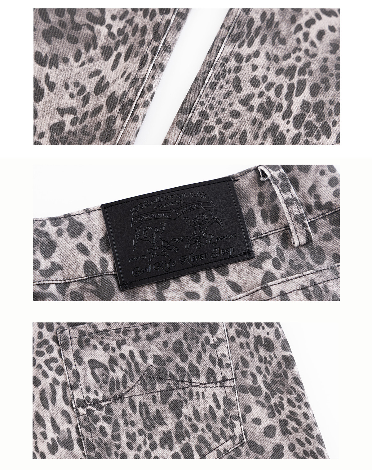 ARISEISM Leopard Print Low-Rise Flare Pants