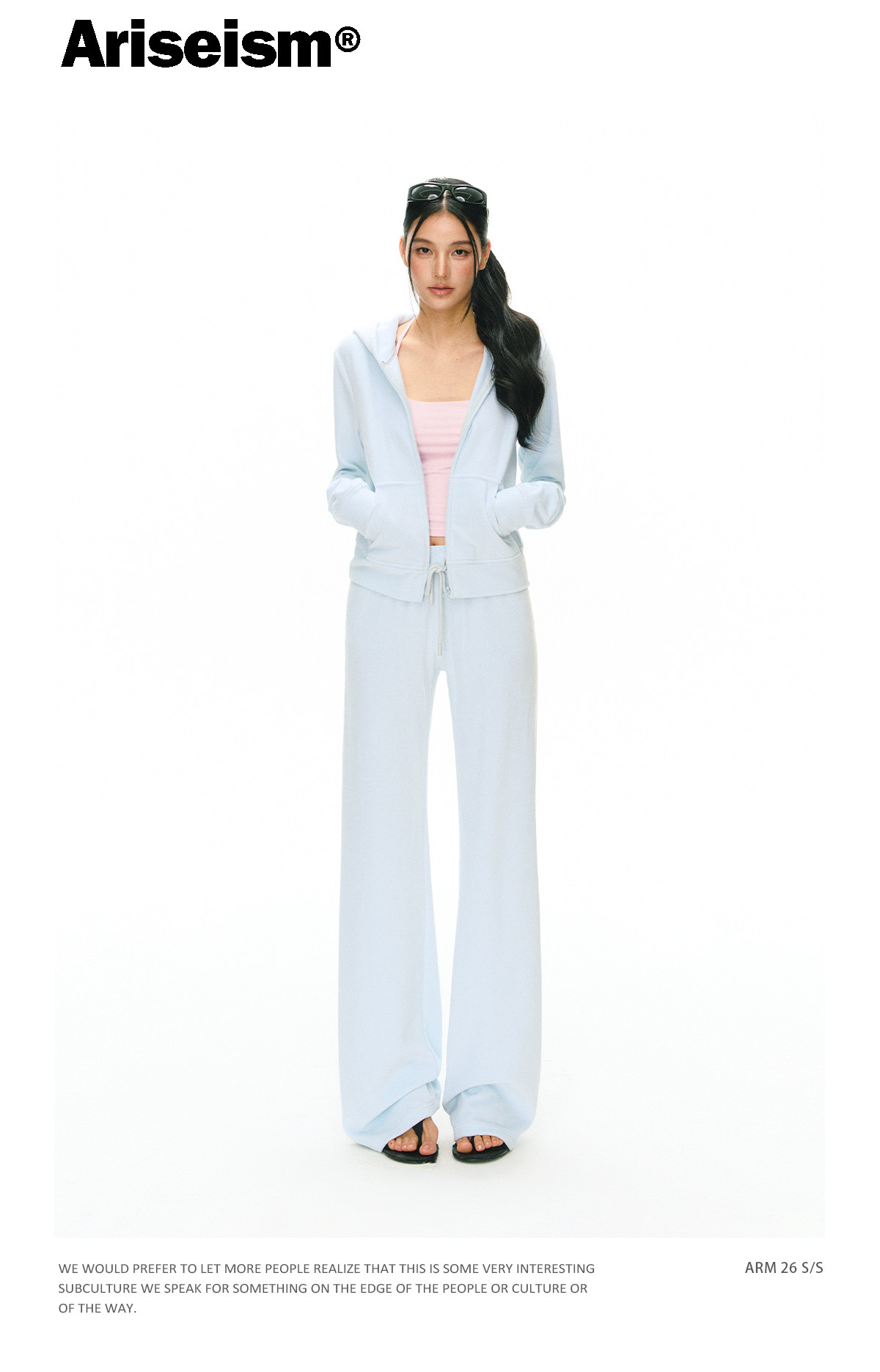 ARISEISM Zip-Up Cropped Sweatshirt Set