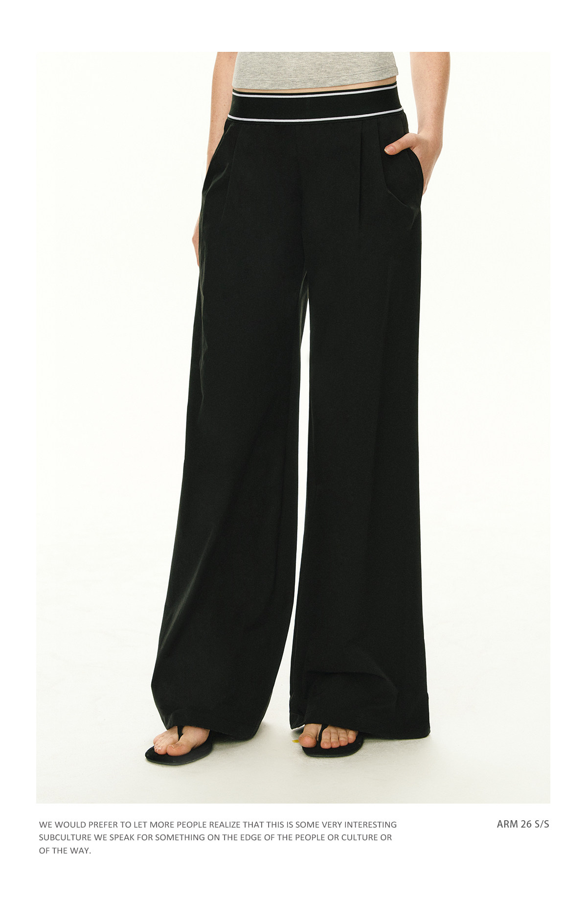 ARISEISM Low-Rise Loose Wide-Leg Trousers