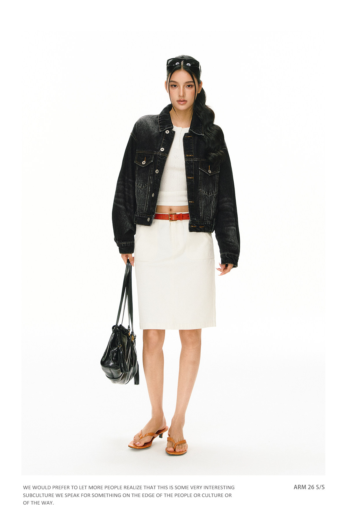ARISEISM Retro Cropped Denim Jacket