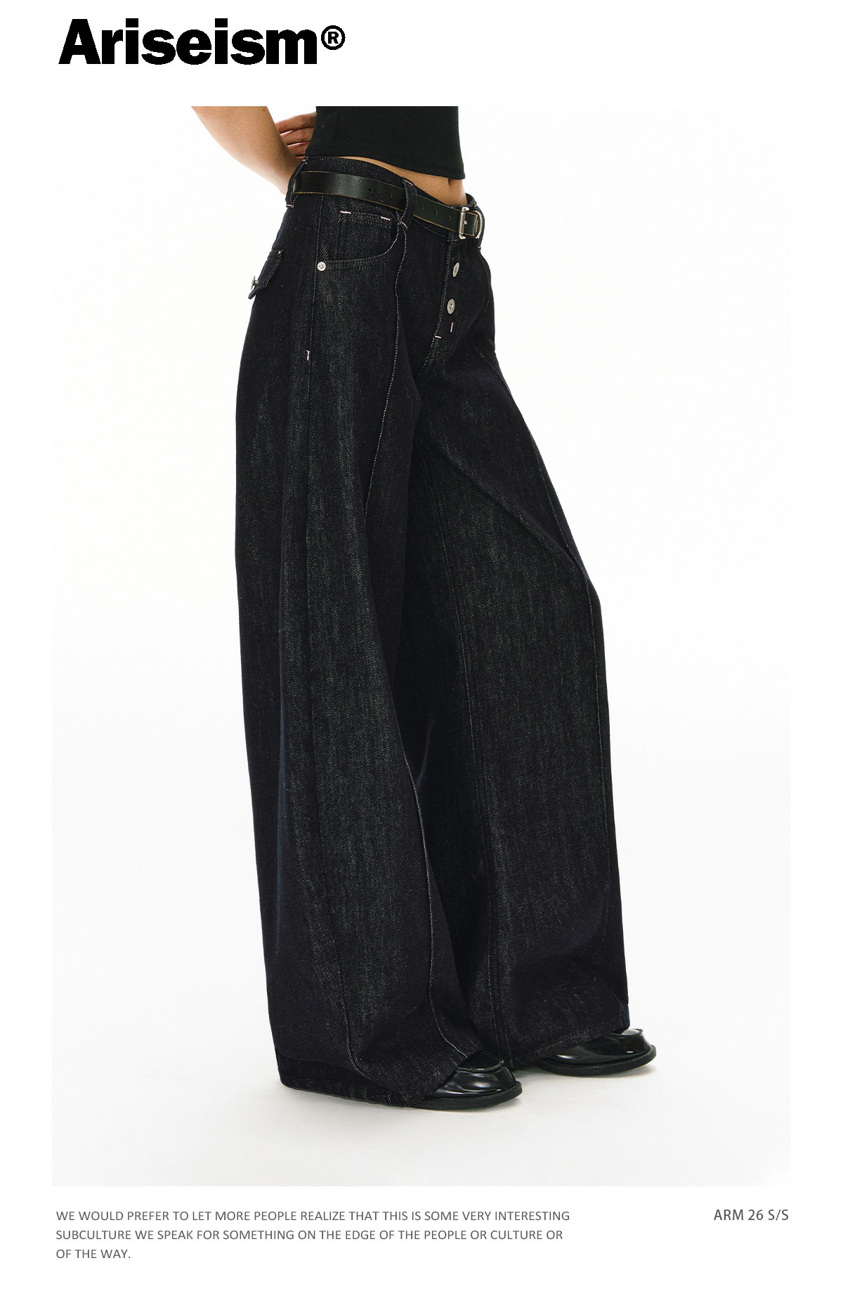 ARISEISM Retro Low-Rise Wide-Leg Jeans