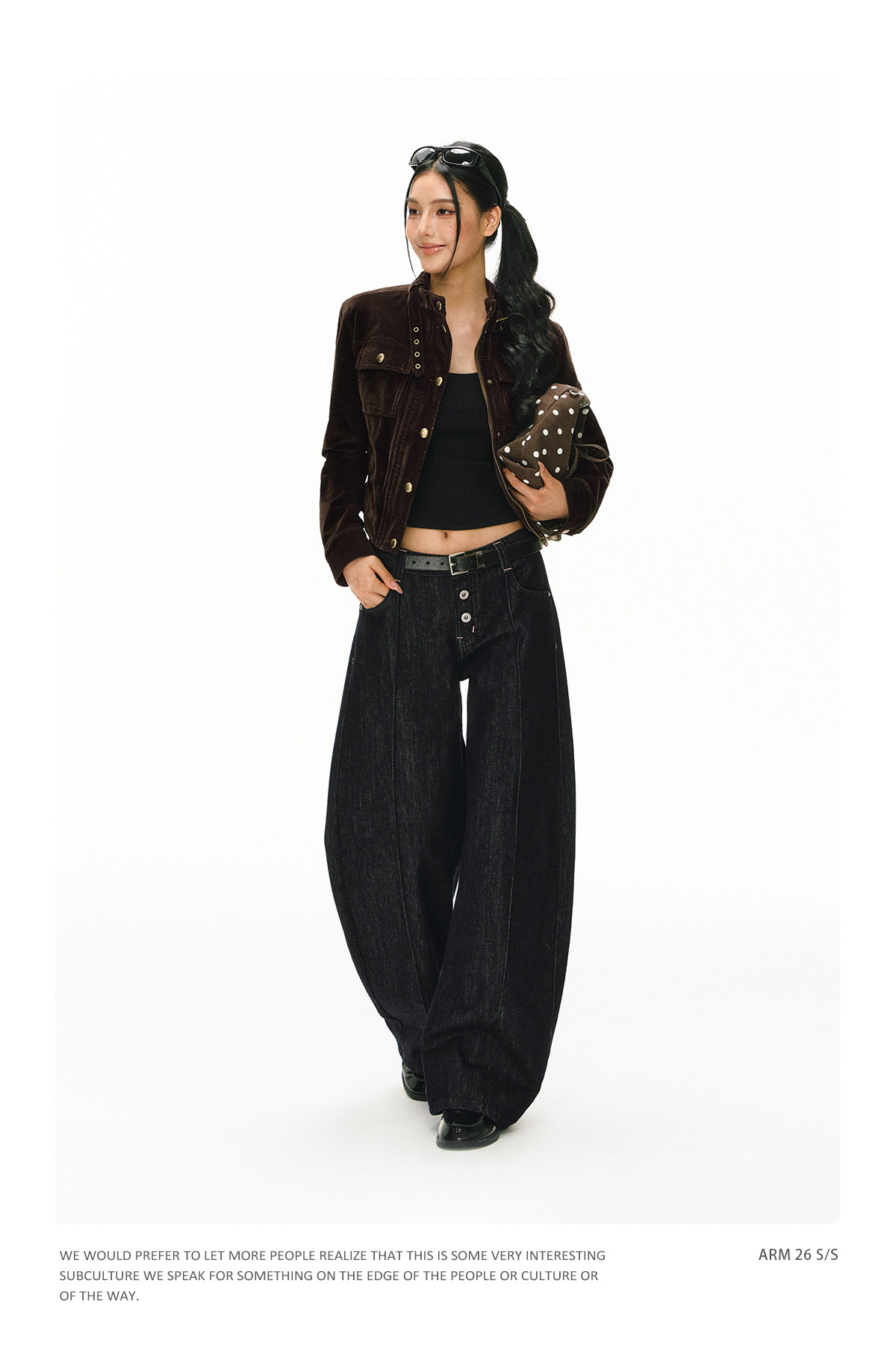 ARISEISM Retro Low-Rise Wide-Leg Jeans