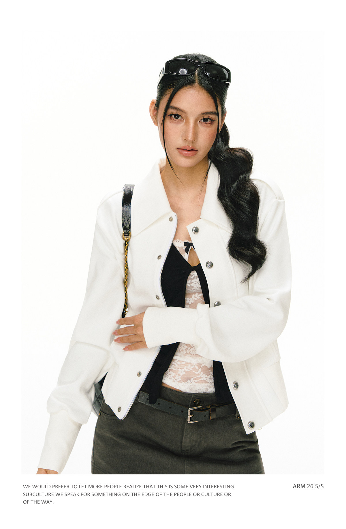 ARISEISM Collared Cropped Jacket