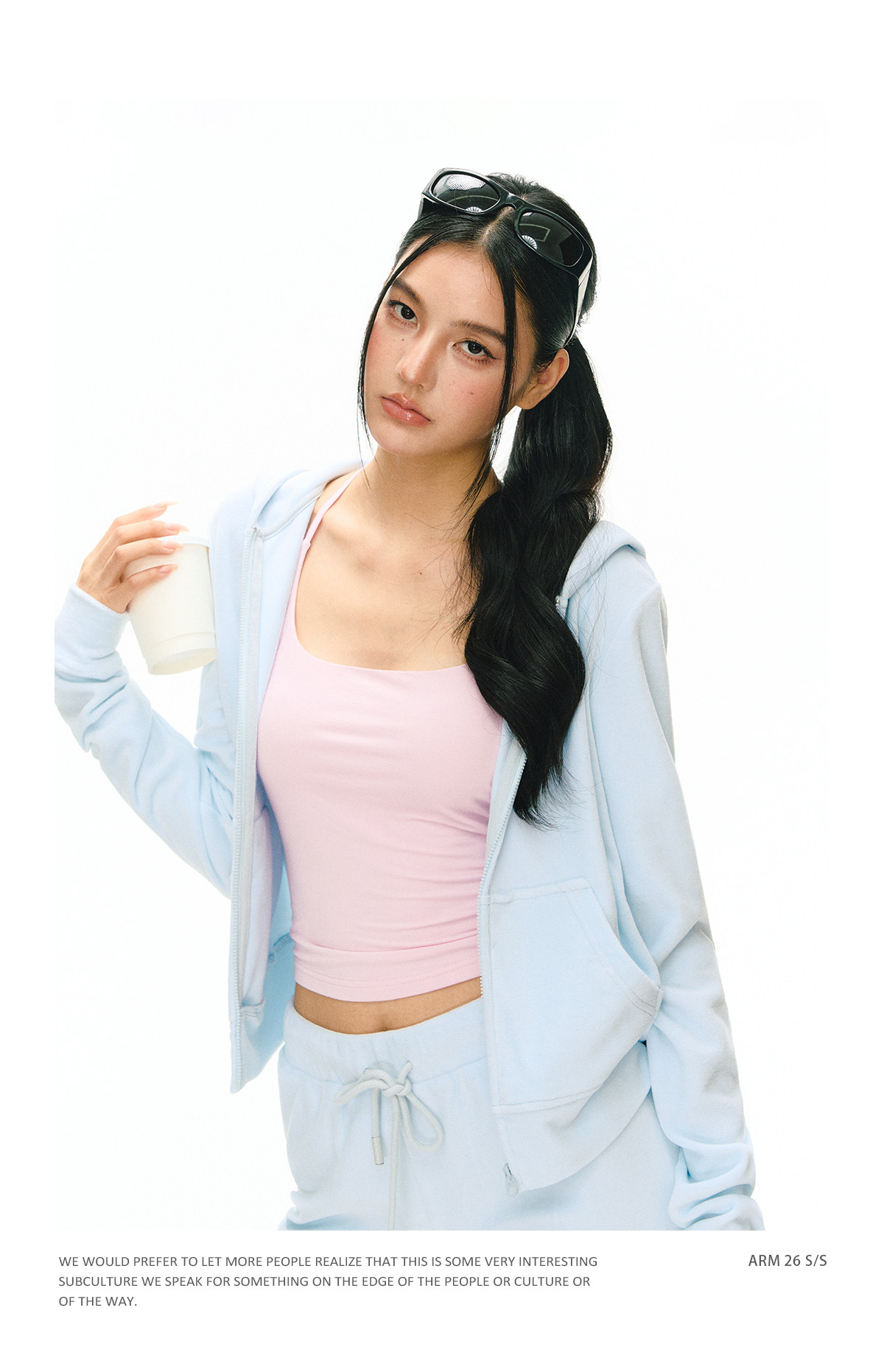 ARISEISM Zip-Up Cropped Sweatshirt Set