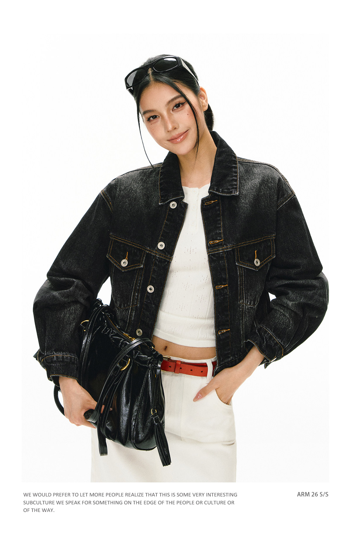 ARISEISM Retro Cropped Denim Jacket