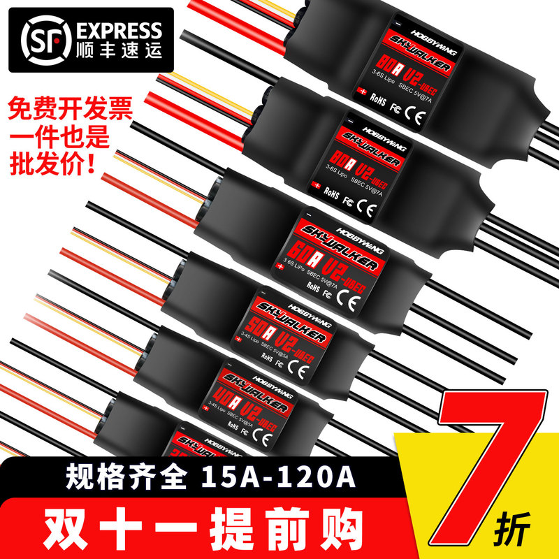 Hobbywing Skywalker Brushless Esc 40A50A60A80A120A Model Aircraft Drone Esc Fixed-Wing 100Esc