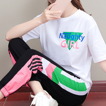 2021 new sports suit women summer fashion fashion brand European goods loose foreign style leisure two-piece student dance