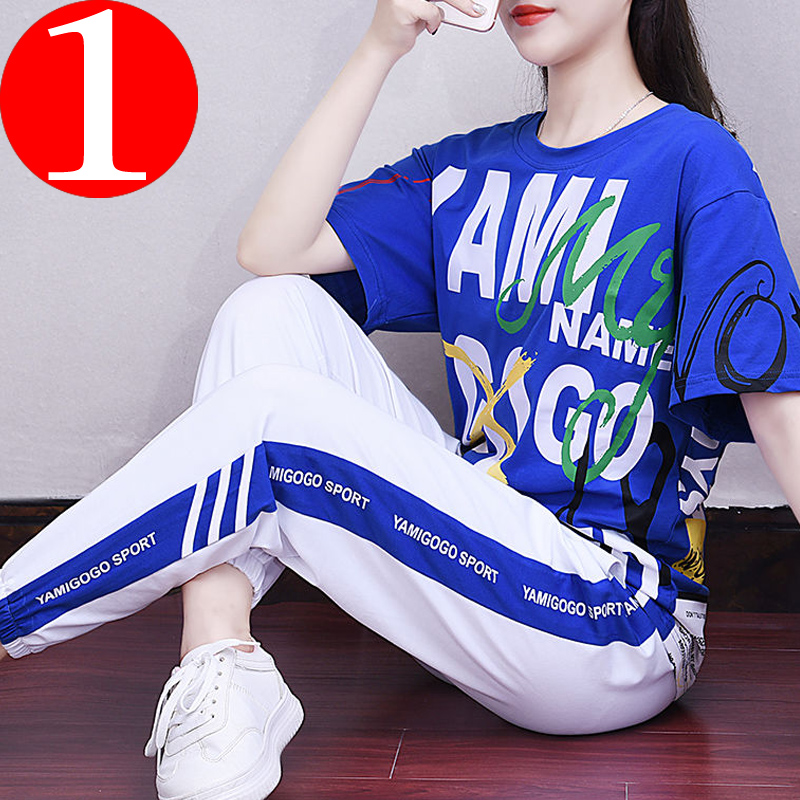 European sports suit women's summer wear 2022 new summer shorts loose and casual two-piece Western style tide brand summer style
