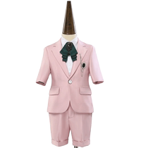 imo summer childrens suit pink short boy suit gentleman British style catwalk dress banquet host