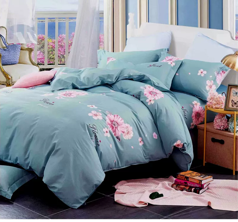 Xử lý đặc biệt Bộ đồ giường bằng vải cotton Vải chéo vải trải giường rộng bao gồm bốn mảnh vải - Vải vải tự làm