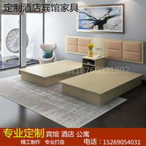 Hotel standard room bed apartment room soft bag backrest hotel single room queen bed full furniture customization