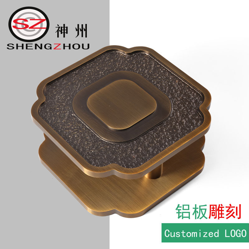 Antique glass door handle hotel double door square armrest Chinese style office door handle much praise