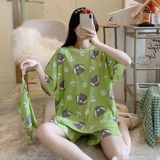 Пижама, летний тонкий шелковый комплект, свободный крой, большой размер