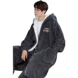 Утепленная пижама, мужской коралловый бархатный банный халат