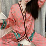 Шелковая осенняя пижама, мягкий лонгслив, комфортный модный летний комплект, 2025 года, изысканный стиль