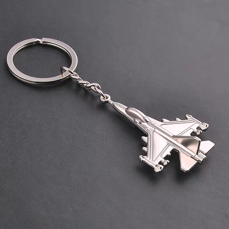 Airplane Keychain Creative Metal Keychain Fighter Jet Key Pendant Aviation Small Gift Engraved Commemorative Gift