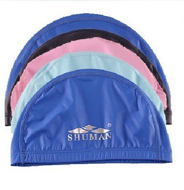 Upscale PU swimming cap waterproof ear protection PU coated cap No-head breathable male and female long hair large swimming cap