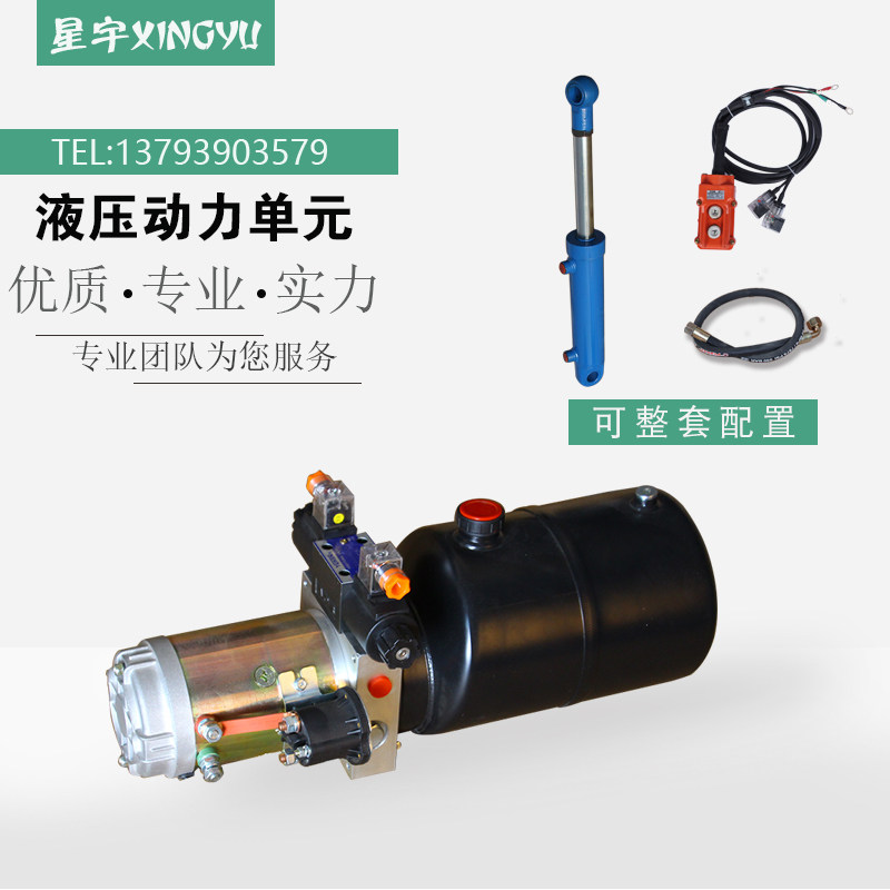 Starlet hydraulic power unit assembly 12V24V micro single two-way hydraulic pump station electric lifting platform oil cylinder