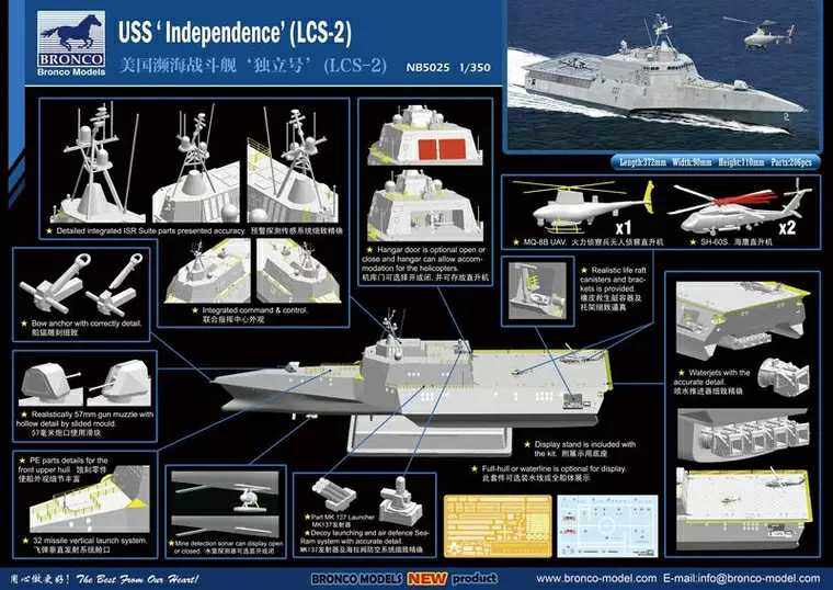 Weijun model NB5025 1350 US near-sea combat ship Independence Number 