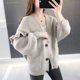 New Spring Knitwear Women's Cardigan Korean Style Loose Sweater Jacket Spring and Autumn Outerwear Lazy Style