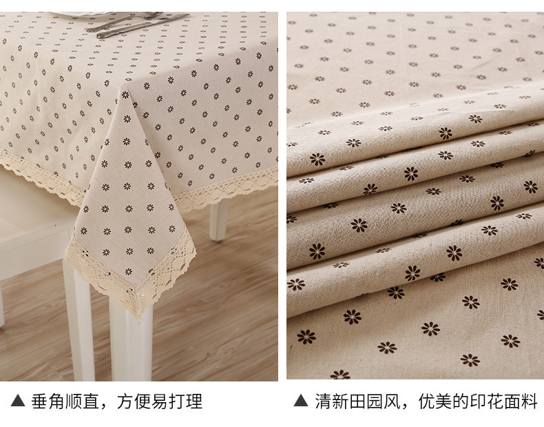 Khăn trải bàn bằng vải cotton kiểu châu Âu Bàn ăn hình chữ nhật vải nhỏ Bàn trà tươi nhỏ bọc vải khăn trải bàn tiệc cưới