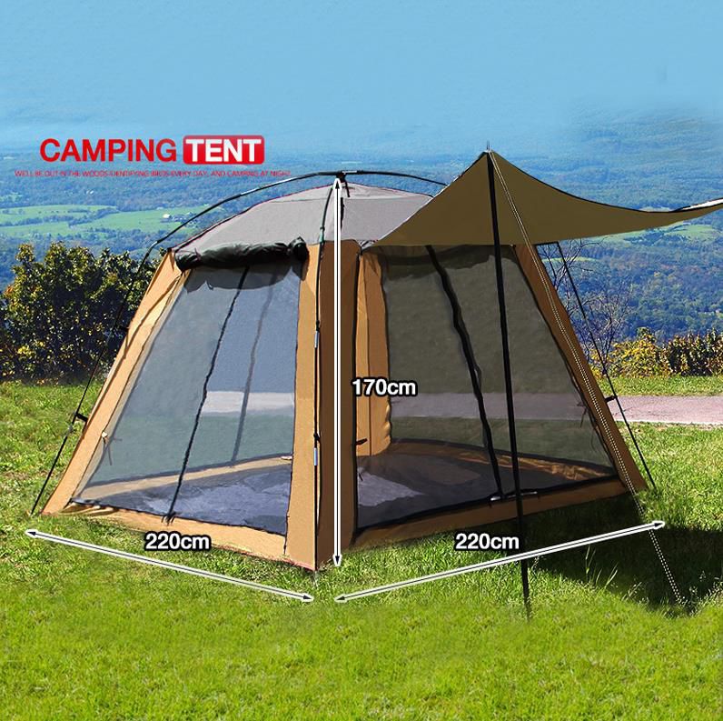 Outdoor tent camping camping thickening rain and breathable sun protection four insect - proof charging account