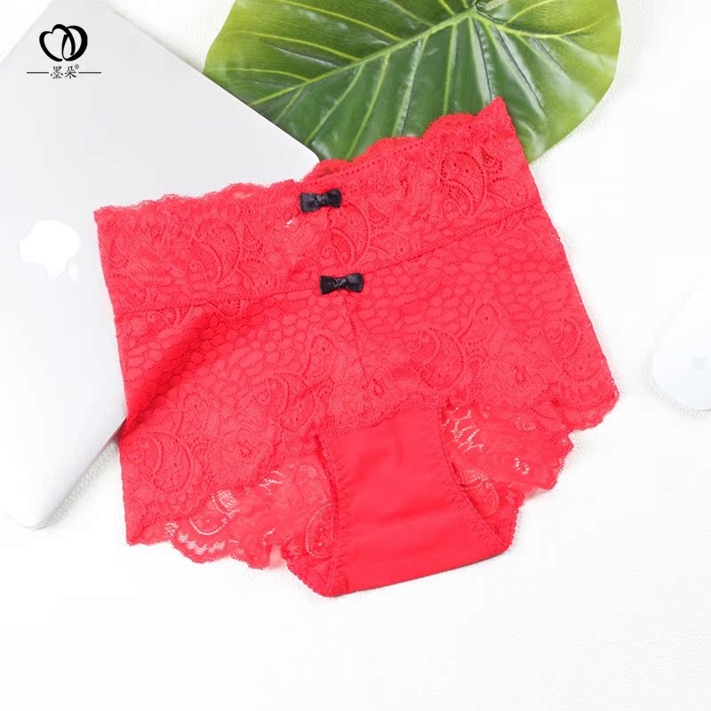 Thời trang mực mới eo cao vải ren không dấu vết kích thước lớn quần lót ren tam giác đồ lót phụ nữ quần lót nam