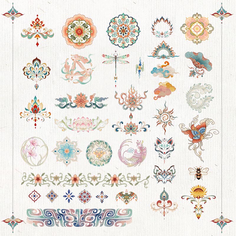 (Original) Chinese Style Tattoo Stickers, Oriental Aesthetics (Original) Chinese Style Tattoo Stickers, Oriental Aesthetics