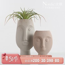 ins Nordic art face flower Ceramic vase Living room flower arrangement studio Store home decoration ornaments