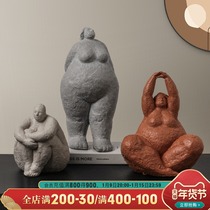 Nordic creative abstract fat woman ornaments modern simple plain embryo characters home living room porch art decorations