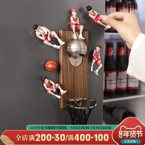 Nordic creative Slam Dunk basketball frame opener refrigerator stickers animation stereo doll decorations magnetic stickers