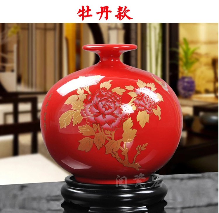 True cheng dehua ceramics within China red bottle household act the role ofing is tasted furnishing articles happiness of heaven and earth porch. ""