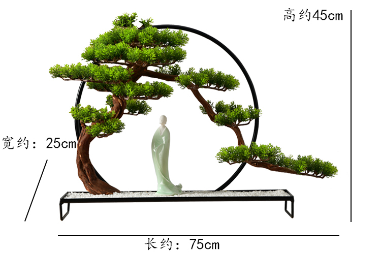 True sheng zen simulation guest - the greeting pine bonsai furnishing articles new Chinese ceramics, wrought iron home sitting room, office decoration